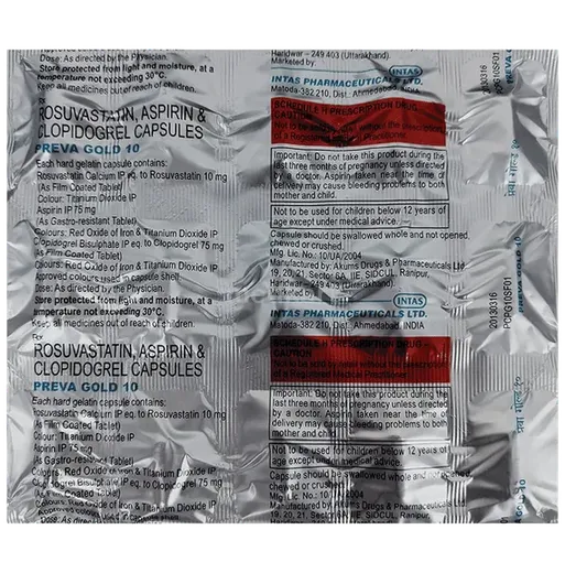 preva gold 10mg capsule 15's